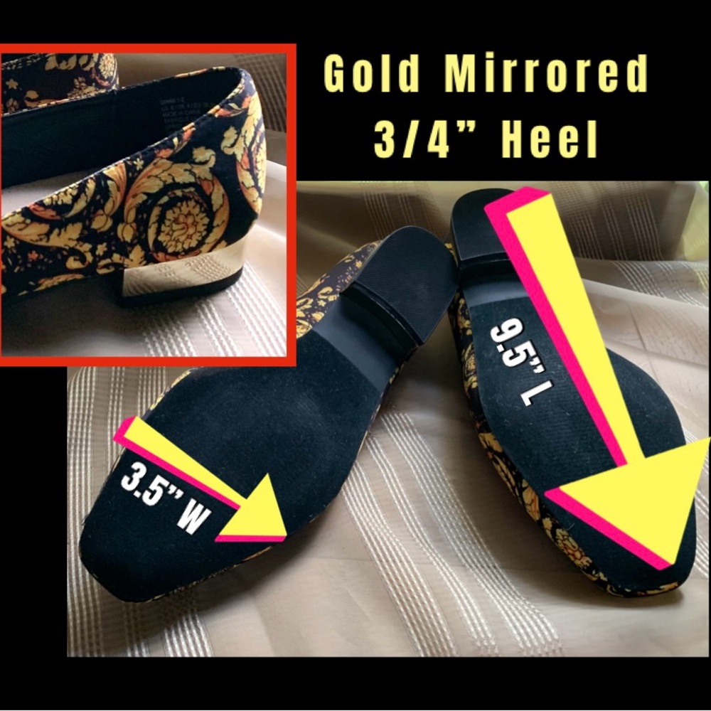 Shoe Dazzle Elegant Black and Gold Loafers - Picture 3 of 4